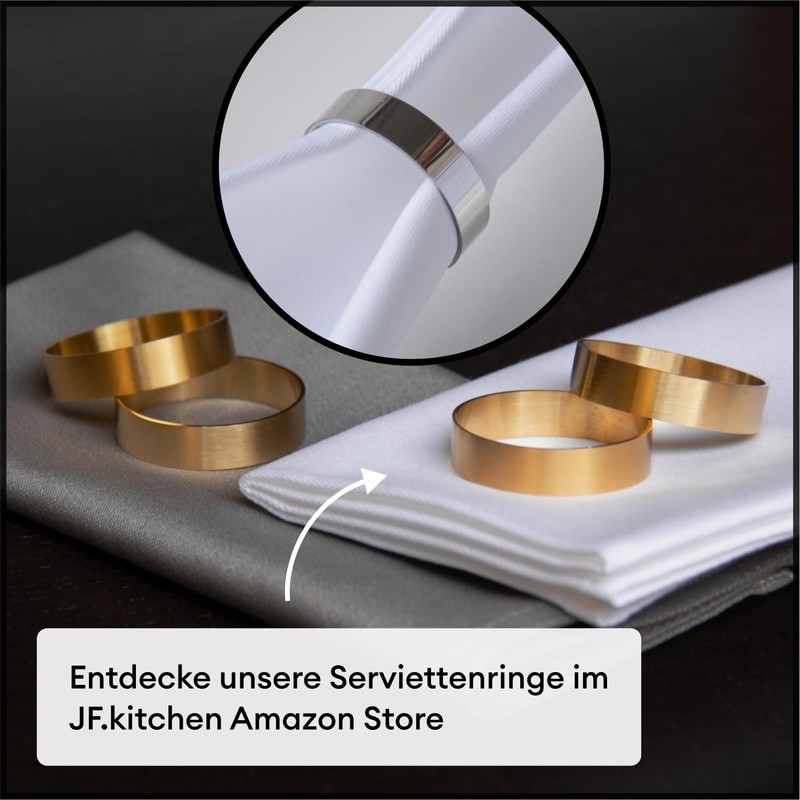 JF.kitchen® 12 fabric napkins with folding instructions (English language not