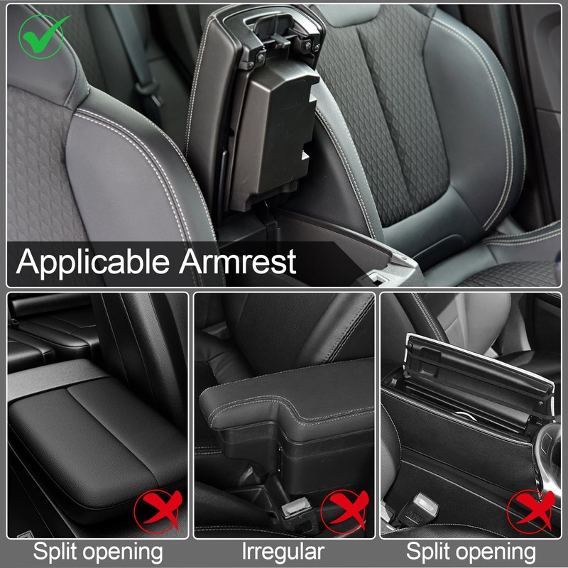 Car Center Console Cover, PU Leather Armrest Pad Cover, Universal