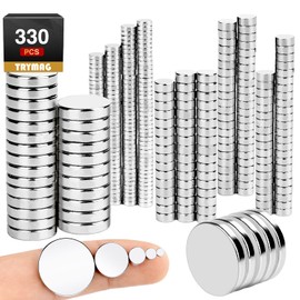 TRYMAG Rare Earth Magnets 330Pcs, Small Strong Magnets, 5 Different Size Small Magnets for Whiteboard, Refrigerator, Mini Magnets Round Magnets Neodymium disc Magnets for DIY, Crafts, Fridge Magnets