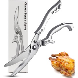 Geflügelschere Küchenschere, Geflügelschere Edelstahl mit Ergonomischen Griff, Allzweckschere für Fleisch, Fisch,mit Sicherheitsverschluss