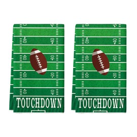 Artoid Mode Green Touchdown Football Kitchen Towels Dish Towels, 18x26 Inch Farmhouse Fall Decoration Hand Towels Set of 2