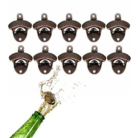 Abridor de Botellas de Montaje en Pared de 10 Uds., Abridor de Tapas de Cerveza Rústico Fuerte para el Hogar