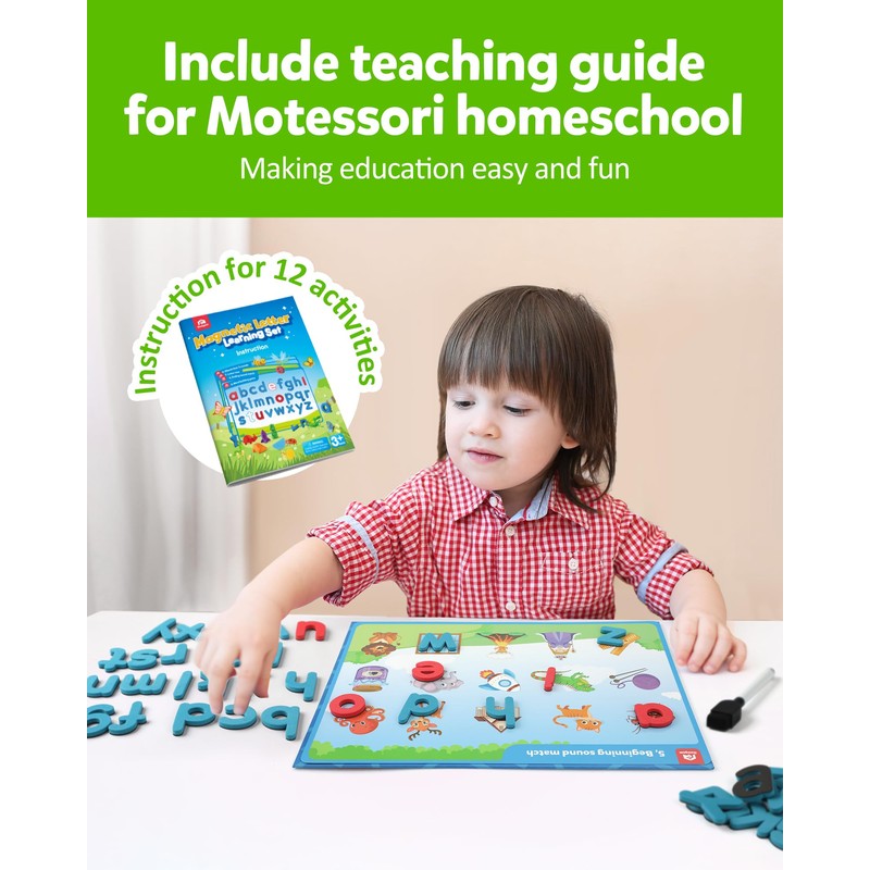 Coogam Preschool Alphabet Learning Activities, Magnetic EVA Letters Matching &