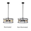 Chloe Lighting Ryker Farmhouse Matt Black 4 Light Drum Ceiling