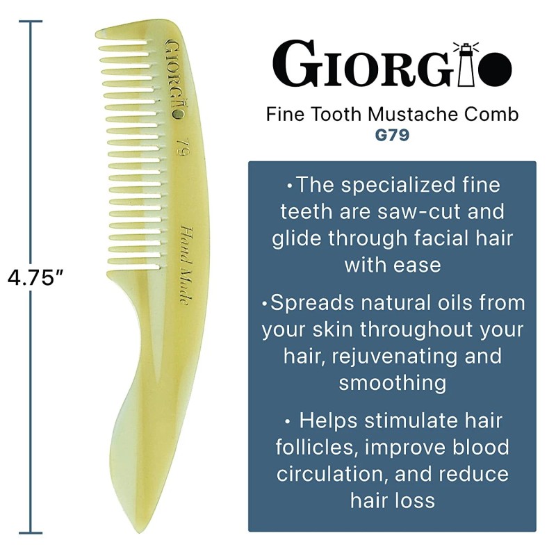 Giorgio G79 Travel Size Mustache and Beard Comb for Men