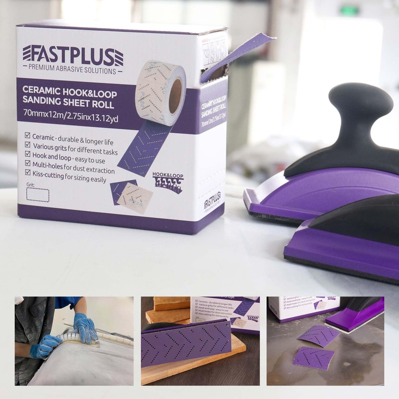 Purple Ceramic Sanding Paper Roll 70mm x 12m Sanding Roll
