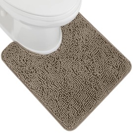 GORILLA GRIP Bath Rug Mat, Thick Soft Absorbent Chenille, Quick Dry Microfiber Mats, Rubber Backing Washable Shower Floor Rugs, Bathmat Runner, US Designed Bathroom Home Decor Accessories 24x17, Latte