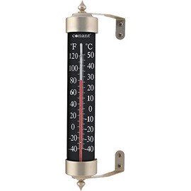 High Contrast Black 12" Thermometer (Satin Nickel)