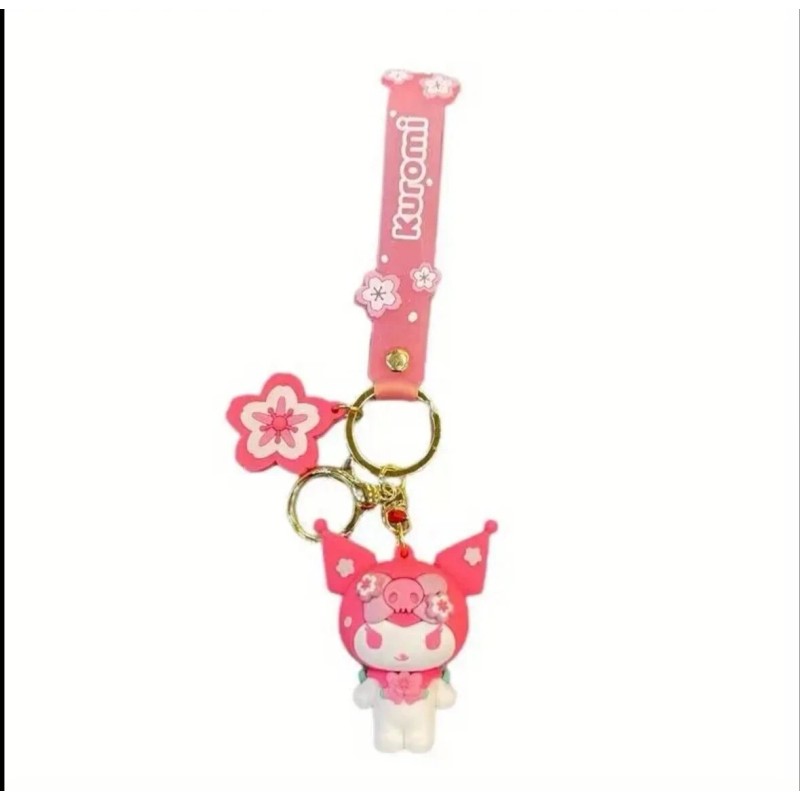 sanrio sakura keychain cherry blossom - Kuromi
