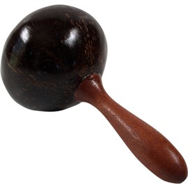 GURU SHOP Musical Instrument Made of Wood, Music Percussion Rhythm Sound Instrument, Handmade - Coconut Rattle, Brown, 20 x 12 x 12 cm, Musical Instruments