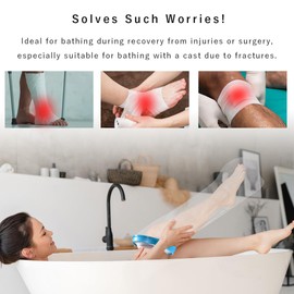 【Fully Waterproof Bathing Guards】 Cast Cover for Shower Bath Reusable Protector Keep Wounds Dry Bath Bandage Broken Surgery,Burns (Adult Half Leg)