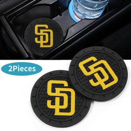 Silicone Padres Car Cup Holder Coasters,Baseball Fans Car Coasters for San Diego Padres Fans, Non-Slip Universal Fit Cup Holder Insert