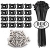 100 Pieces Cable Tie Mount Base Saddle Type Mount Wire