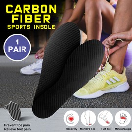 Carbon Fiber Insole 1 Pair for Men & Women, Rigid Support Carbon Fiber Shoe Inserts for Arthritis,Turf Toe, Hallux Limitus, Morton's Toe, Graphite Insole (8.86 in, Women's 7-7.5, Men's 6-6.5)