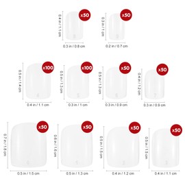 Beaupretty Fake Nails Short Square Plastic Nails False Full Cover Artificial Nails Decals Clear for Women Lady Diy Art Nails 600pcs