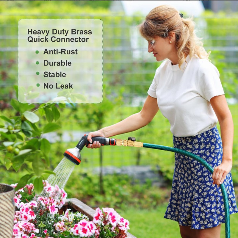 Garden Hose Quick Connectors, Solid Brass 3/4 Inch Thread Fitting,