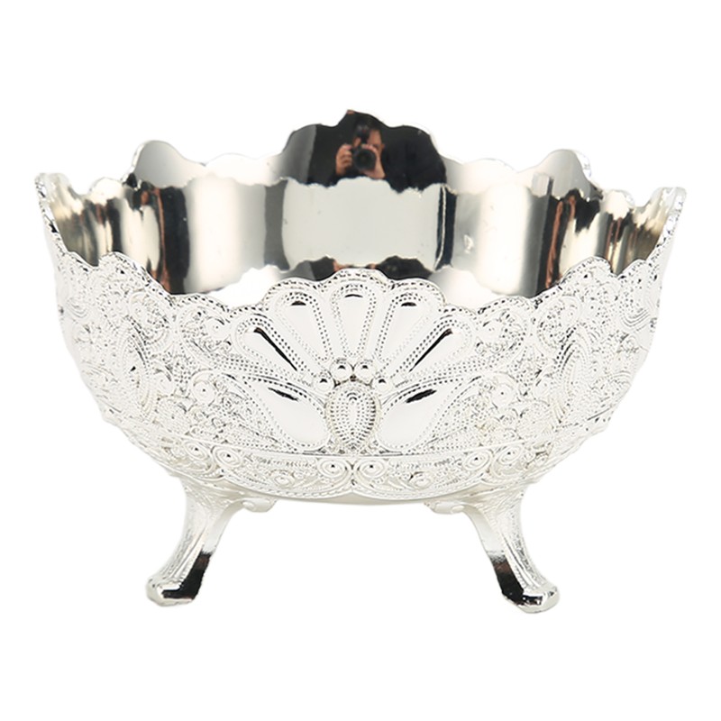 Serving Bowl European Style Retro Elegant Alloy Fruit Bowl for