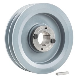 Mastedrive Cast Iron 6.75" Dual Groove Pulley Belt B Section 5L with 1-3/8" Sheave Bushing 2BK70H