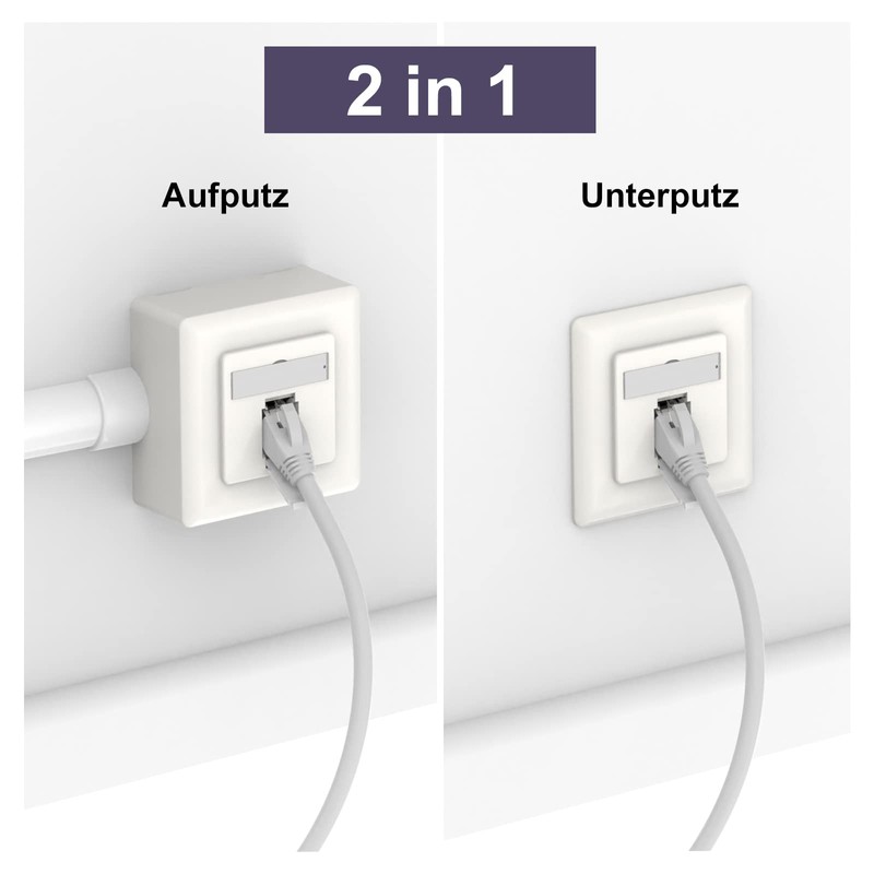 VCELINK Network Socket Cat6A Universal, 1 x RJ45 Port LAN