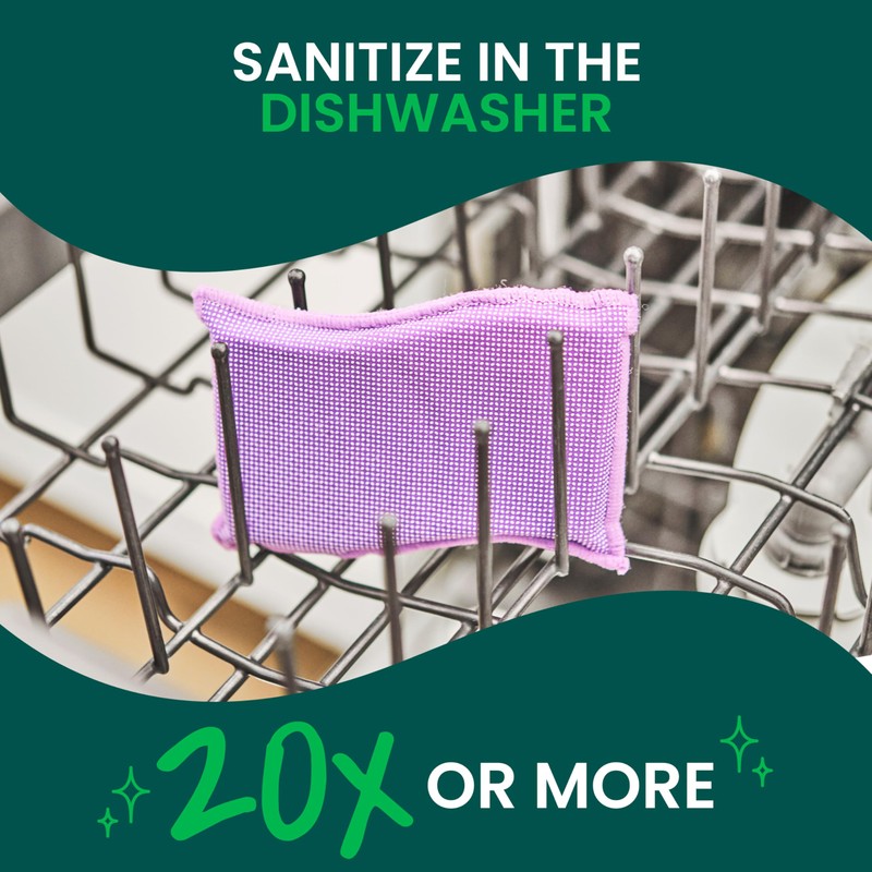 Scotch-Brite Stay Clean Scrubber Pads, 2-Pack, Non-Scratch Dish Sponges for