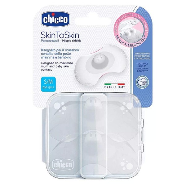 CHICCO, Pezoneras Protectoras de Silicón Skin to Skin, S/M