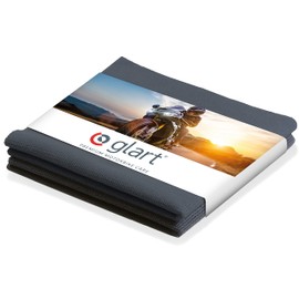 Glart 42AAM Set of 2 Microfibre Cloths Anthracite for Motorcycle Care, 40 x 40 cm, Motorcycle Microfibre Cloths Soft, Absorbent, Scratch-Free, Lint-Free Motorcycle Care, Polishing Cloths