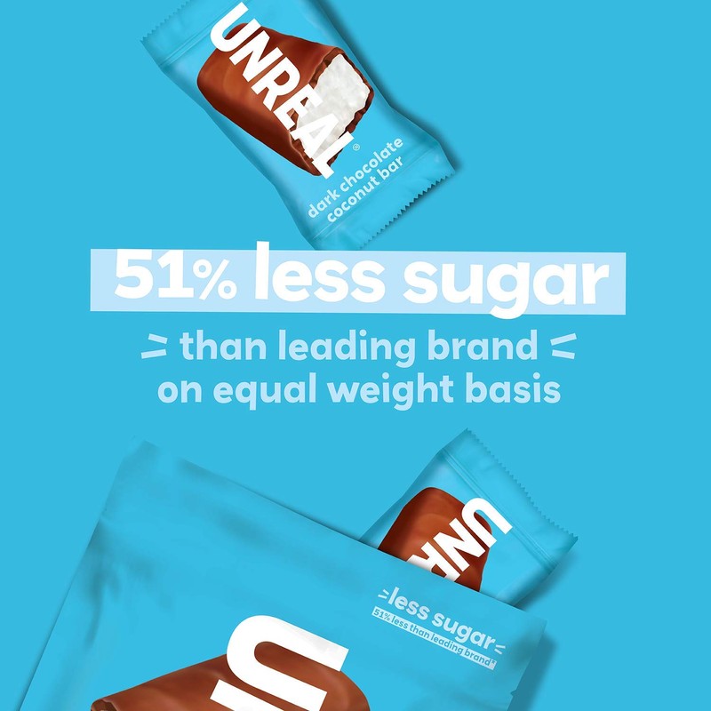 UNREAL Dark Chocolate Coconut Bars | 3g Sugar | Certified