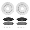 YxpBrake 11.6inch(296mm) Front Brake Disc Rotors & Ceramic Brake Pads