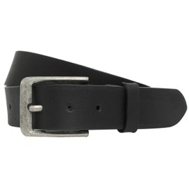 Gusti Leather Belt - Kellen Simple Leather Belt with Silver Buckle Suit Belt Men 80 85 90 95 100 105 110 115 cm Black Leather, black