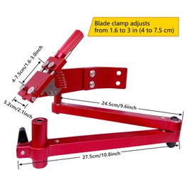 TIWAN Lawn Mower Blade Sharpener - Updated Ball Bearing Manufacturing Handle, Suitable for Right and Left Hand Blades, Mower Blade Sharpener Tool Kit with Lawn Mower Blade Balancer, 5005, Red