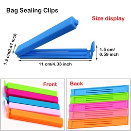 Taicols 50 Pcs Bag Sealing Clips, Sealing Clips for Food, Sealing Clip Set for Snack Bags Food Preservation Clips Small Plastic Bags Food Sealing Clips, 4.3 inch Plastic Sealer Clips(5 Color)