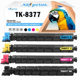 TK-8377 TK8377 Toner Cartridge High Yield Compatible Kyocera TK-8377K TK-8377C TK-8377M TK-8377Y Toner use for TASKalfa 3554ci Printer (Black:30,000 Pages,Cyan Yellow Magenta:20,000 Pages)