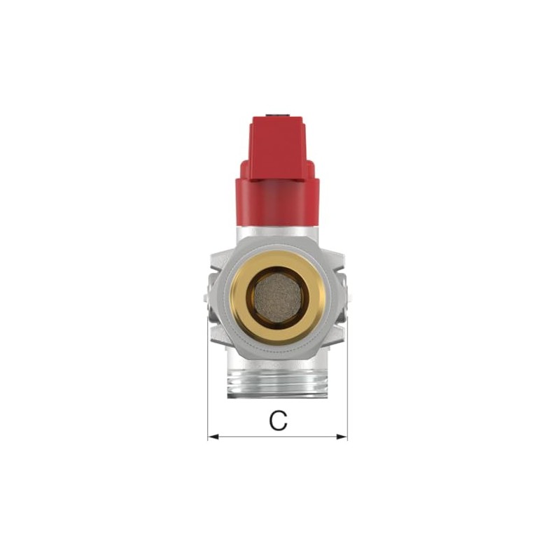 Simplex KFE Ball Valve Corner AG 1/2 Inch, Self-Sealing Thread