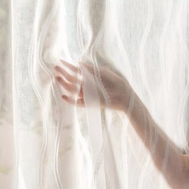 Vianney Juego De 2 Cortinas Translucidas Tarento Elegantes Vianney Color Blanco
