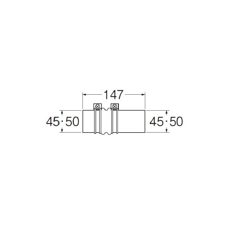 SANEI PT48-5 Bath Long Jabbalah Connecting Bathtub to Bathtub, Pipe