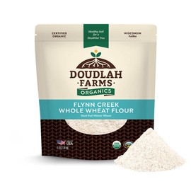 Organic Whole Wheat Flour 5 lb - Non-GMO, Pesticide-Free, Regenerative Organic Certified for Baking Bread, Pizza, Pasta, & More by Doudlah Farms