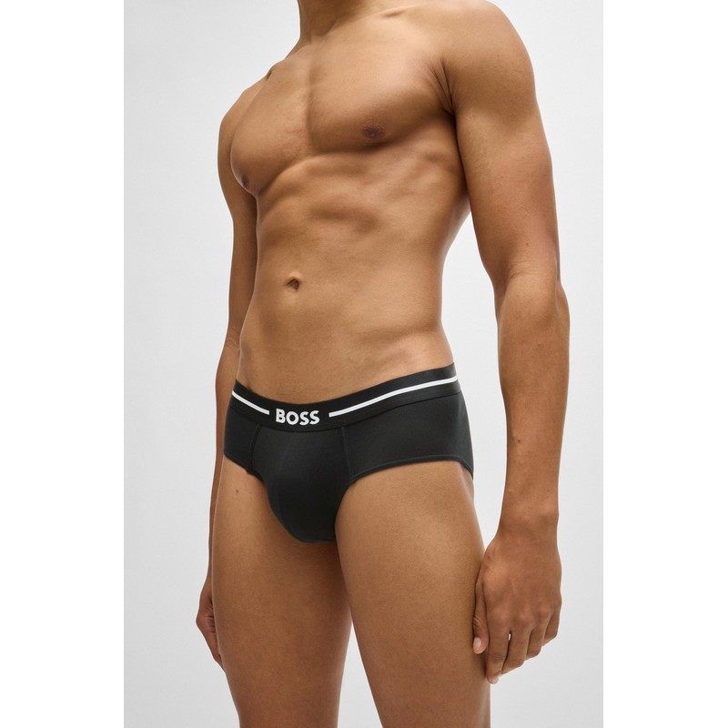 BOSS, 3-Pack Logo Icon Hipster Brief, black carbon, L