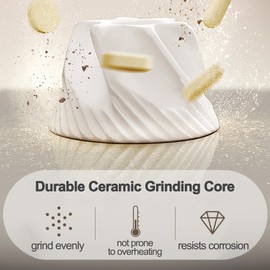 DUBSTAR Pill Crusher, Adjustable Fineness Pill Crusher Fine Powder, Ceramic Core Pill Grinder with Storage and Powder Cup for Elderly and Pets (Black)