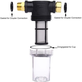 CREEXEON Garden Hose Filter for Pressure Washer Inlet Water, Inline Filter for Sediment, 40 Mesh Screen, Extra 2 Pieces100Mesh Screen Kit