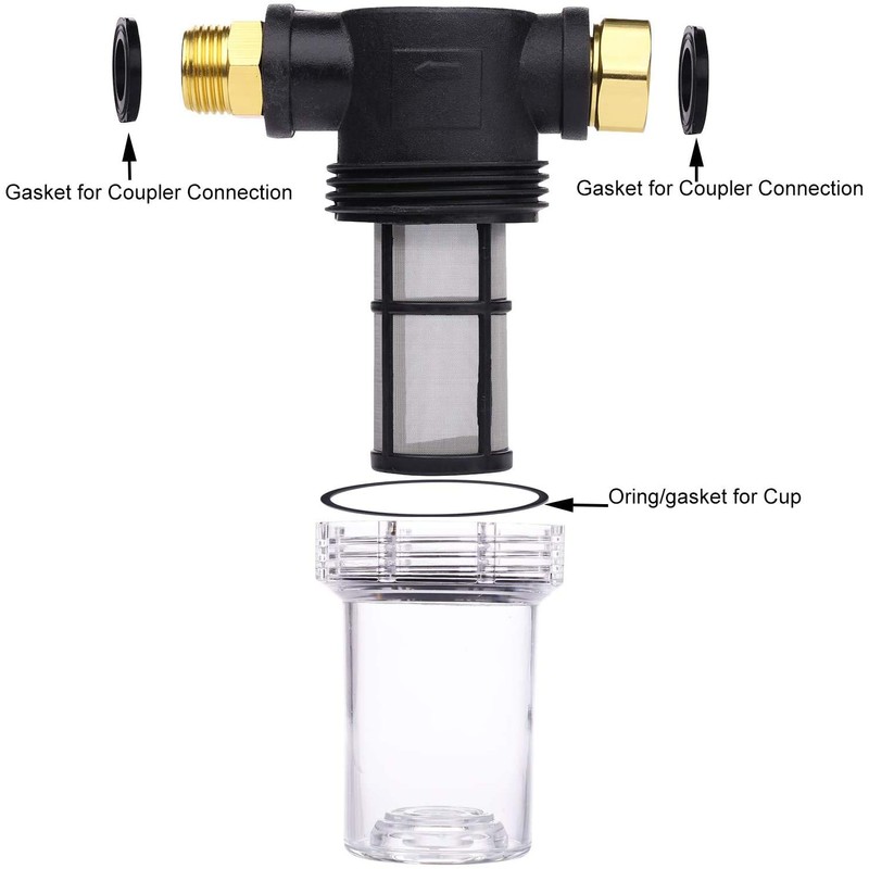 CREEXEON Garden Hose Filter for Pressure Washer Inlet Water, Inline