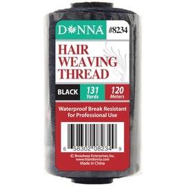 Donna Hair Weaving Thread, Hair Weaving Thread Hair Extension Kit, Weaving Thread for Making Wig Sewing Hair, 1PC 131YD (120M) Black
