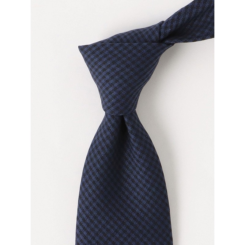 Beams Heart Men's Gun Club Check Necktie, navy