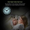 WallarGe Night Light Wall Clock for Bedroom - Silent Lighted