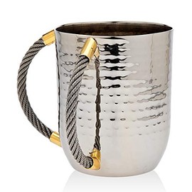 Godinger Wash Cup Hammered with Gold Cable Details