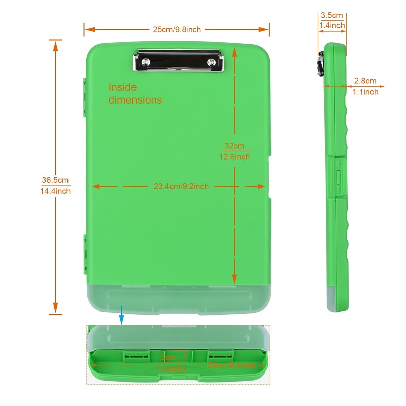 ZCZN A4 Clipboard with Storage, Plastic Clipboard Folder with Separate