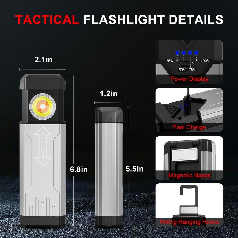 iToncs Rechargeable Tactical Flashlights High Lumens - Super Bright Powerful