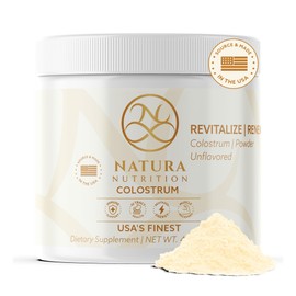 Natura Nutrition Natura Bovine Colostrum Powder – First Milking, Grass-Fed Organic, Proprietary BioActive Formula with 25% All-Natural IgG – Unflavored Immune & Gut Health Support, Recovery, Skin & Hair – 60 Servings