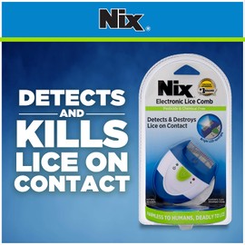 Nix Electronic Lice Comb Instantly Kills Lice & Eggs and Removes From Hair, White/Blue, 1 Count (Pack of 1)