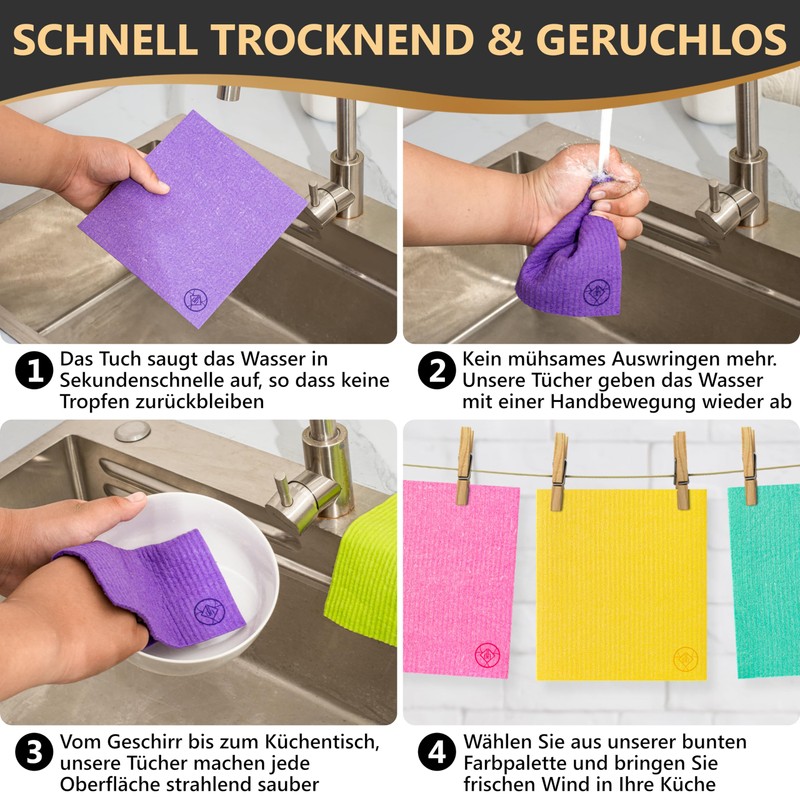 DANIHOME Sponge Cloths Set of 5 Green | More Than