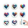 Lasyman 1.5" 8PCS Colorful Ceramic Cute Heart Knob Nursery Kid